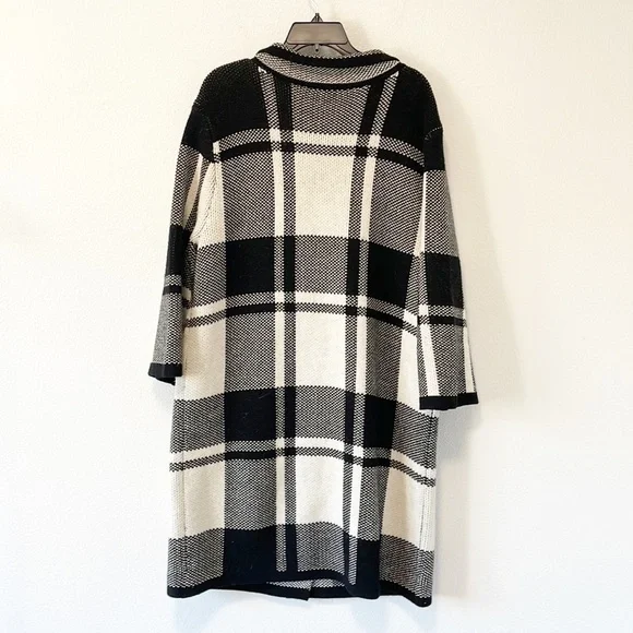 100% Merino Wool Pendleton Block Plaid  Coatigan Sweater Size Large - Picture 4 of 16